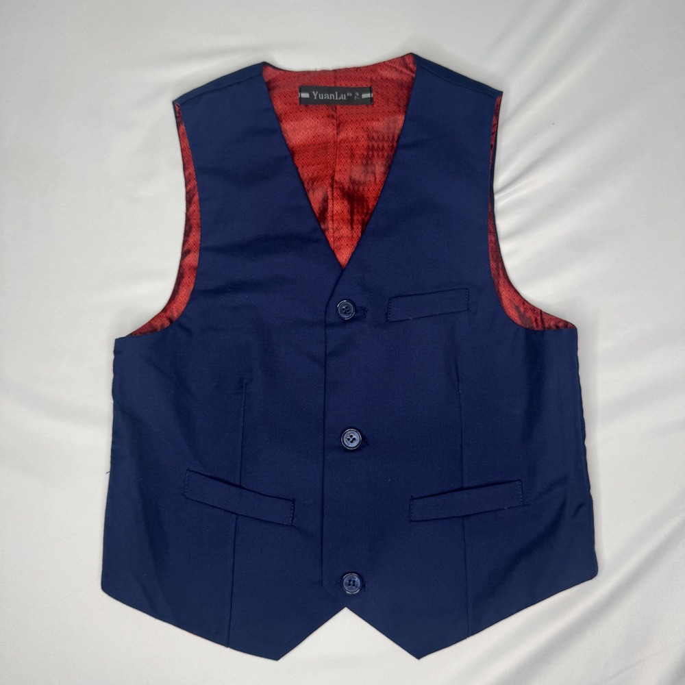 YuanLu Boys‎ Suit Vest Navy Blue Dress Formal Wedding Party Kid Size 7 Years